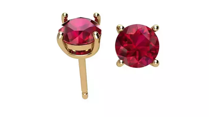 Solitaire Round 5 mm Earring