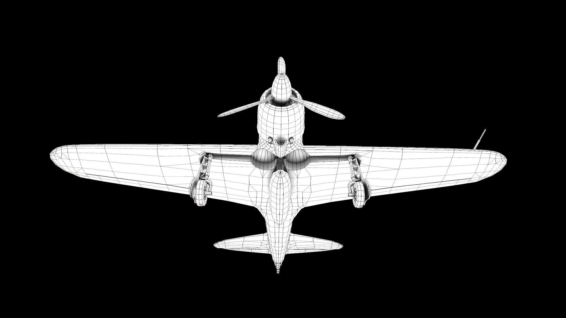 Mitsubishi A6M Zero Aircraft airplane fighter Low-poly 3D model_7