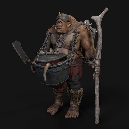 Cyclops hobbit Low-poly 3D model