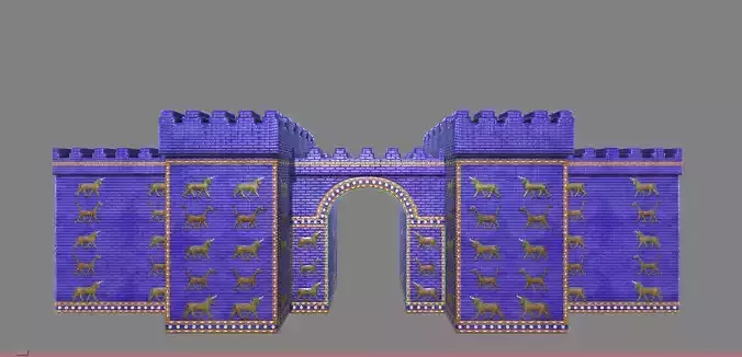 Ishtar Gate Low-poly 3D model