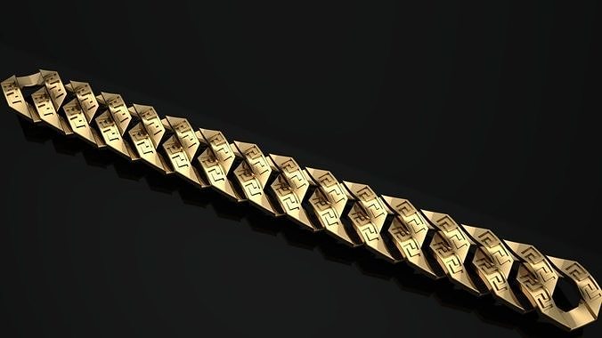 CUBAN CHAIN LINK VERSACE PATTERN 3D print model