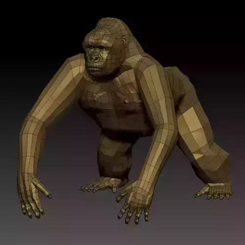 3D GORILLA LOWPOLY