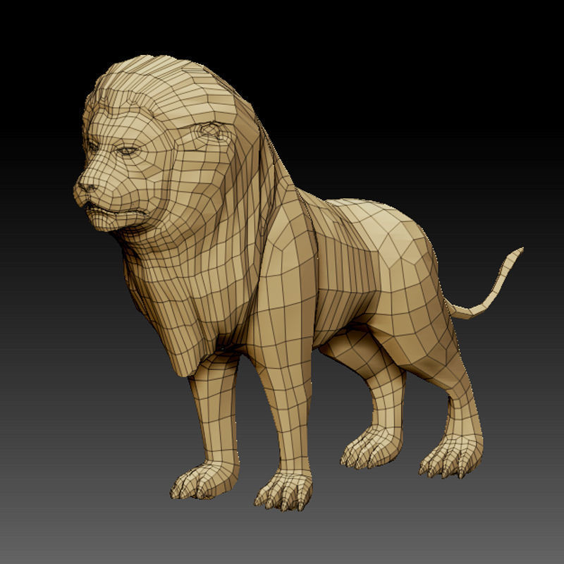 VR / AR ready 3D LION LOWPOLY CGTrader