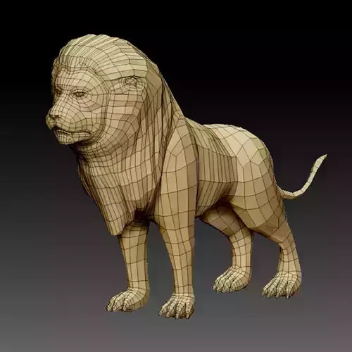 3D LION LOWPOLY pug