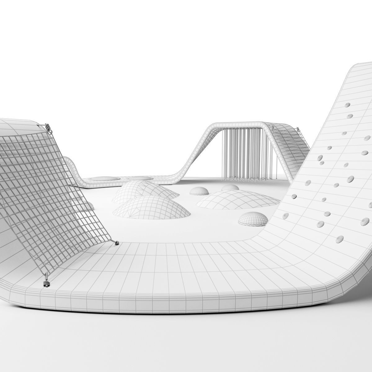 Kids child circular playground 3D model_5