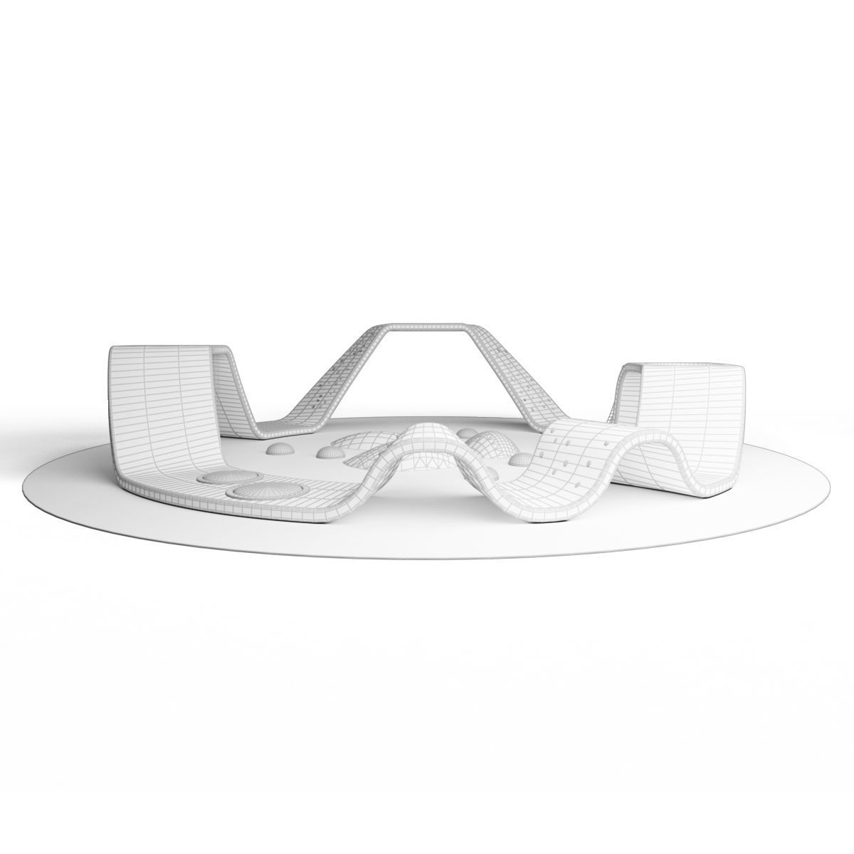 Kids child circular playground 3D model_3