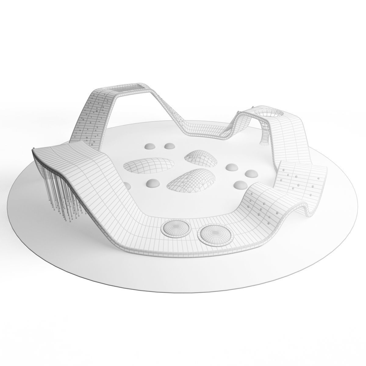 Kids child circular playground 3D model_1