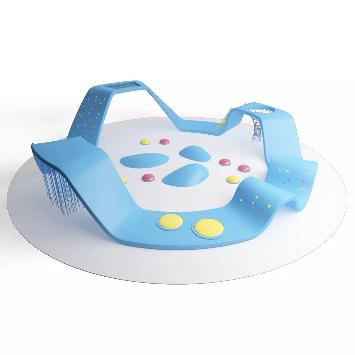 Kids child circular playground 3D model_0