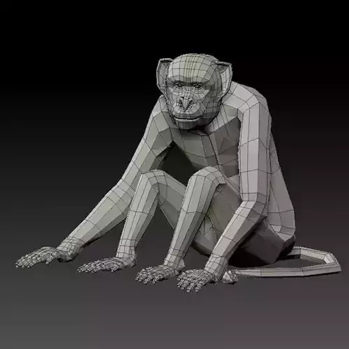 3D MONKEY LOWPOLY