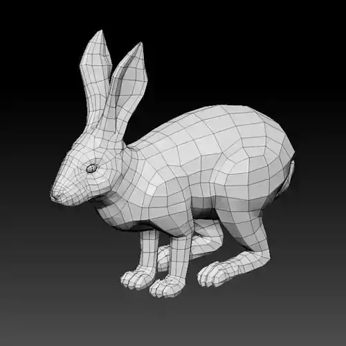 3D RABBIT LOWPOLY Low-poly 3D model