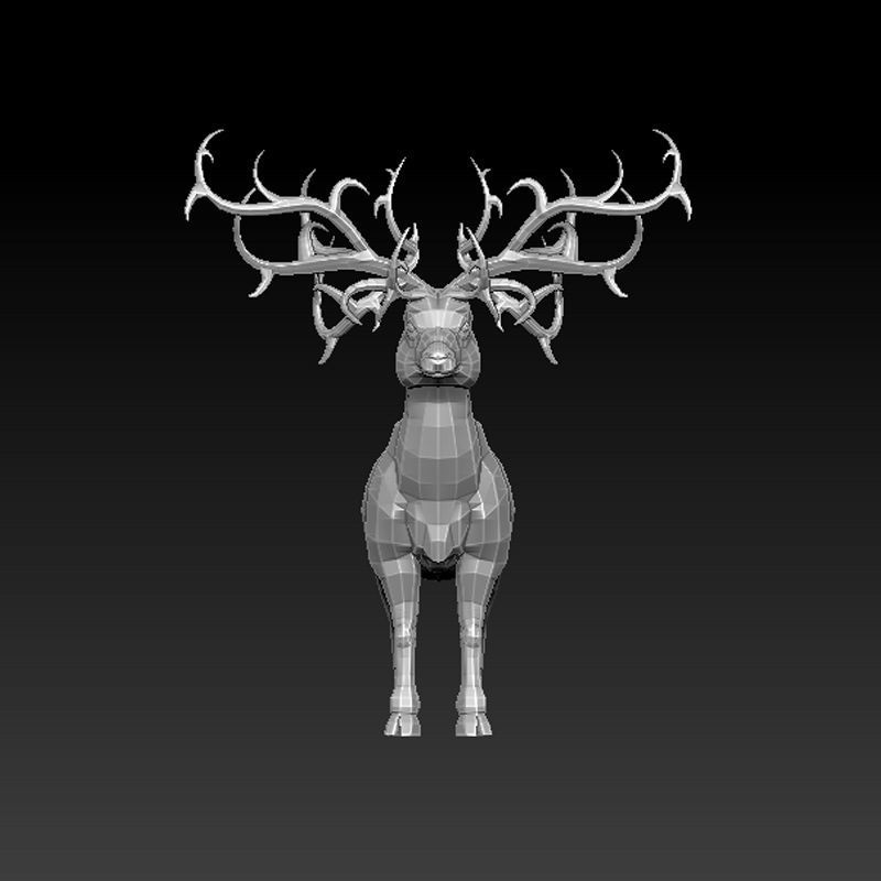 3D RAM LOWPOLY deer with antlers Low-poly 3D model_1