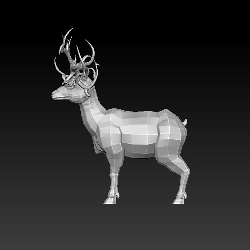 3D RAM LOWPOLY deer with antlers Low-poly 3D model_6