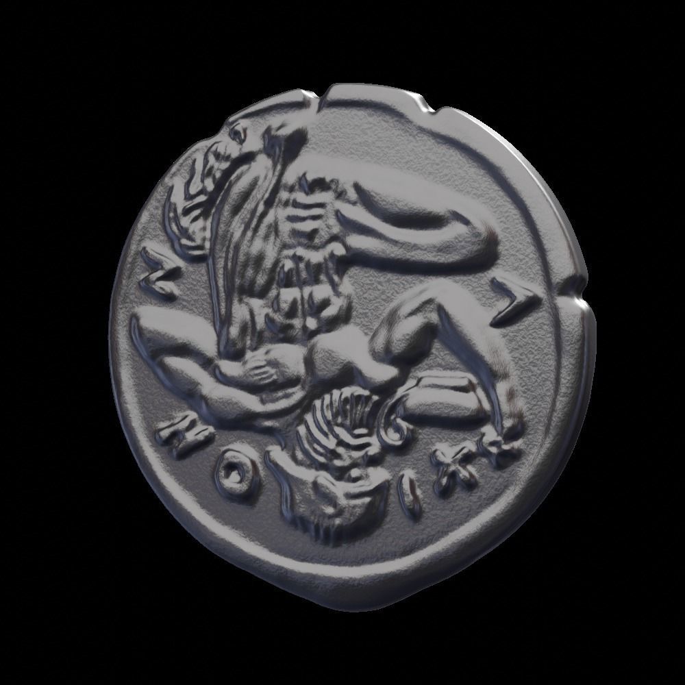 GREEK SILVER DRACHM OF NAXOS 3D print model_2