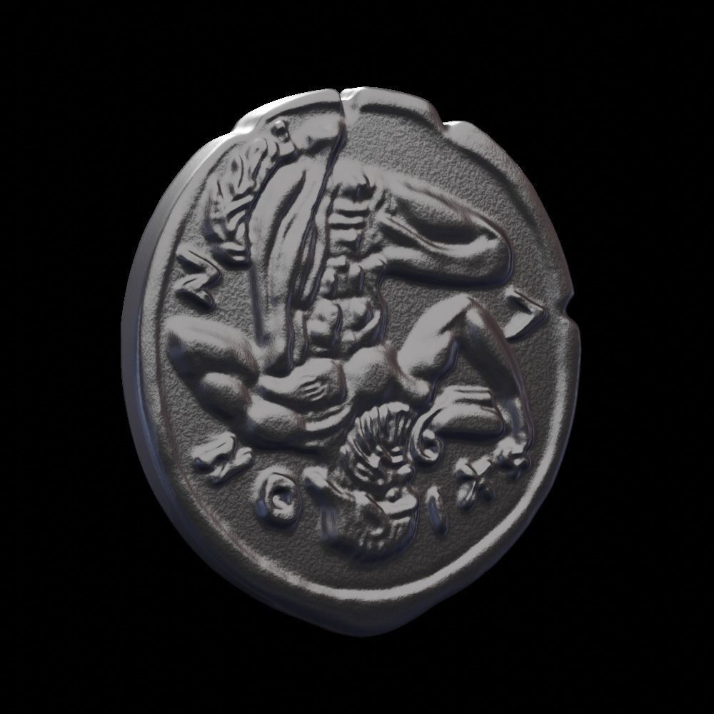 GREEK SILVER DRACHM OF NAXOS 3D print model_4