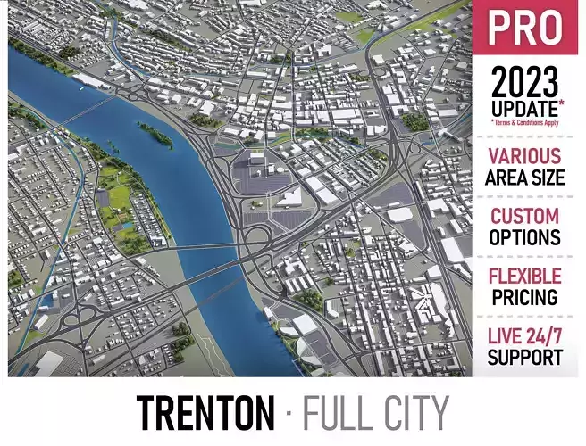 Trenton Low-poly 3D model