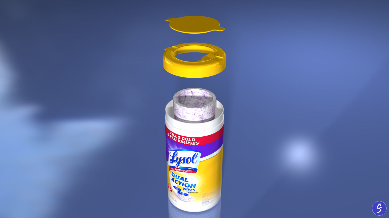 Lysol Disinfecting Wet Wipes 3D model_12