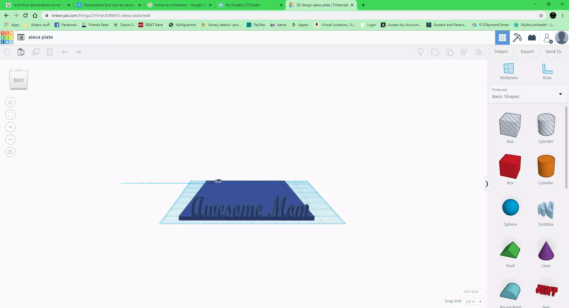 Alexa Plate 3D print model