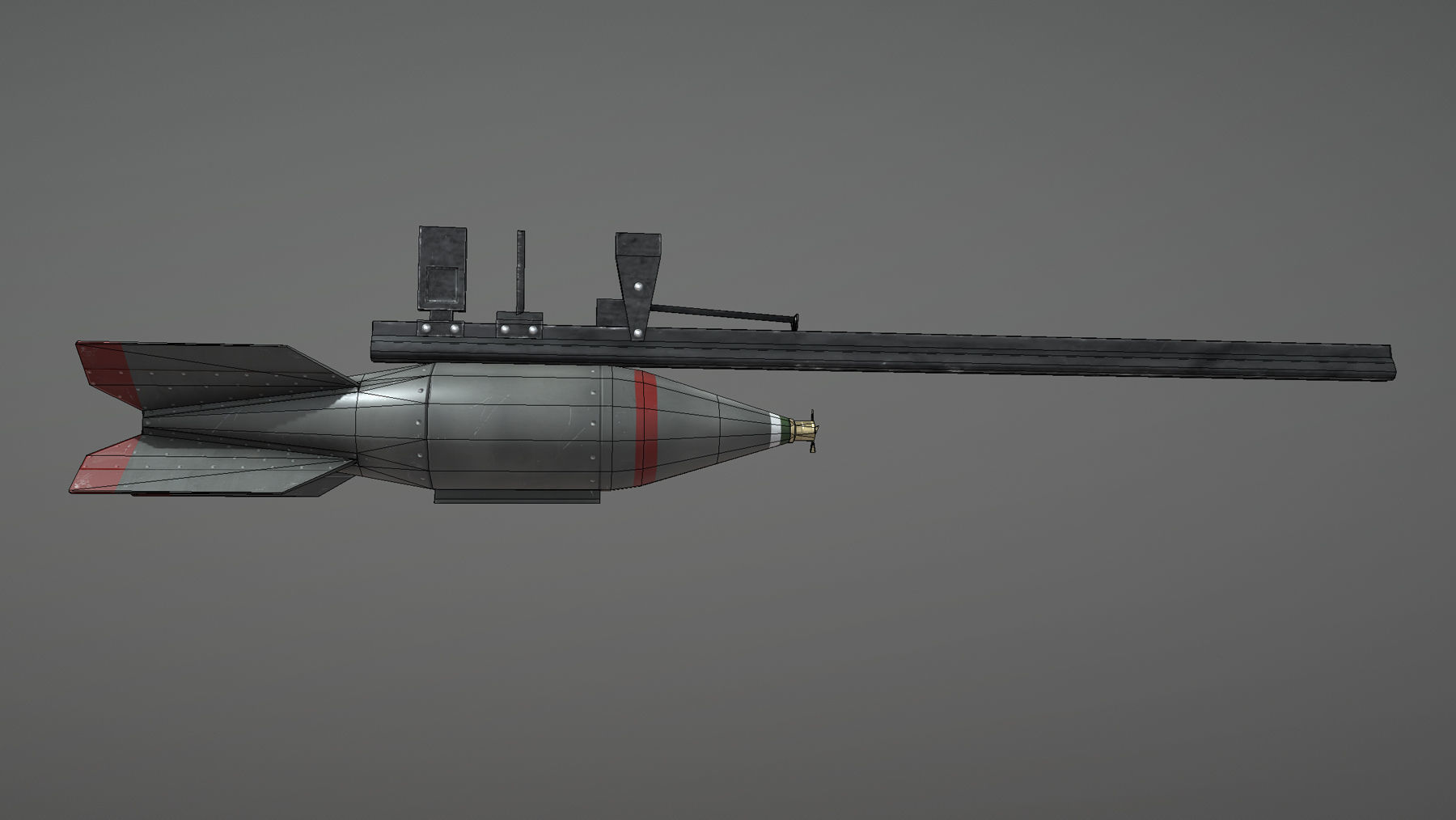 JP Rocket Type3 Mk28 Low-poly 3D model_8