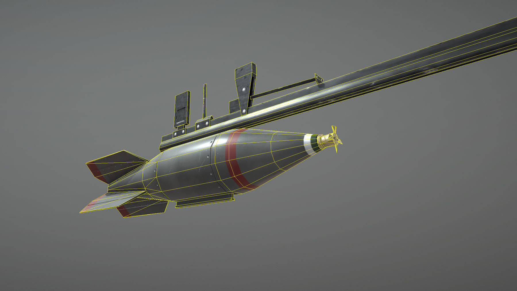 JP Rocket Type3 Mk28 Low-poly 3D model_12