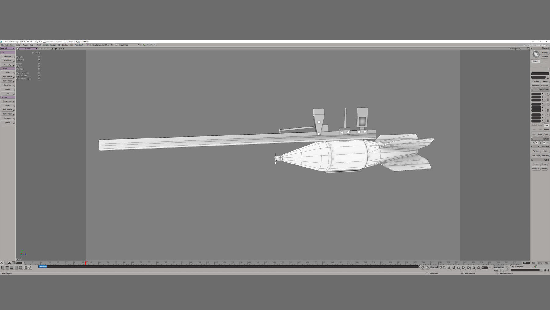 JP Rocket Type3 Mk28 Low-poly 3D model_16