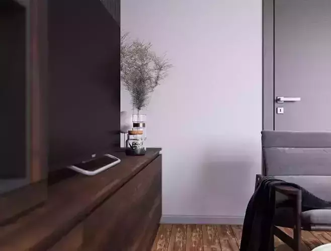 Bedroom living room in modern apartment