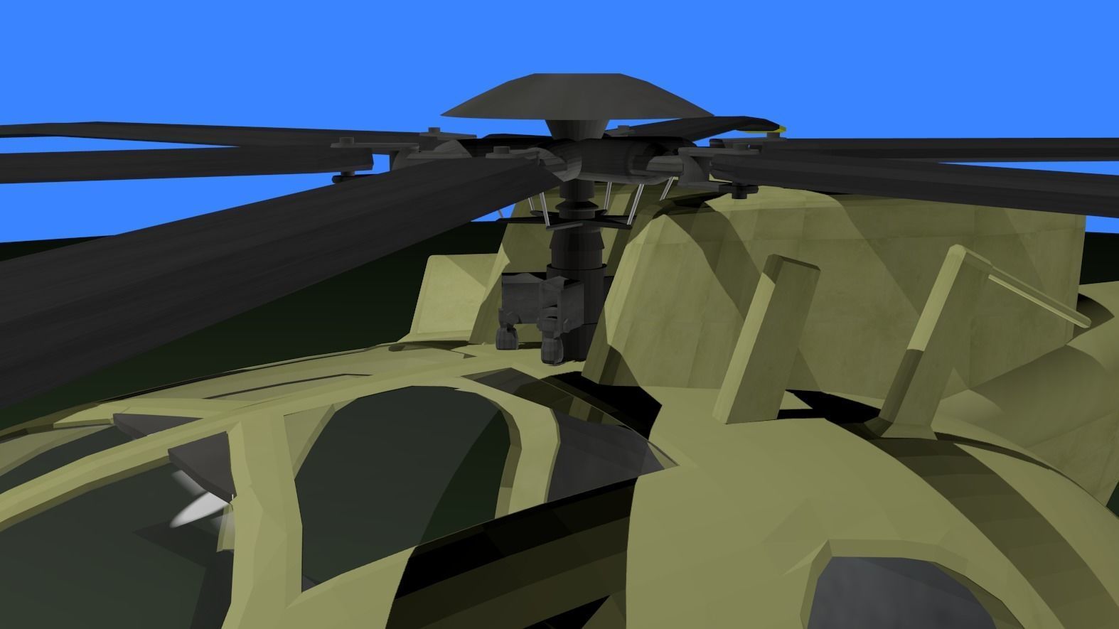 MH-6 military helicopter Low-poly 3D model_15