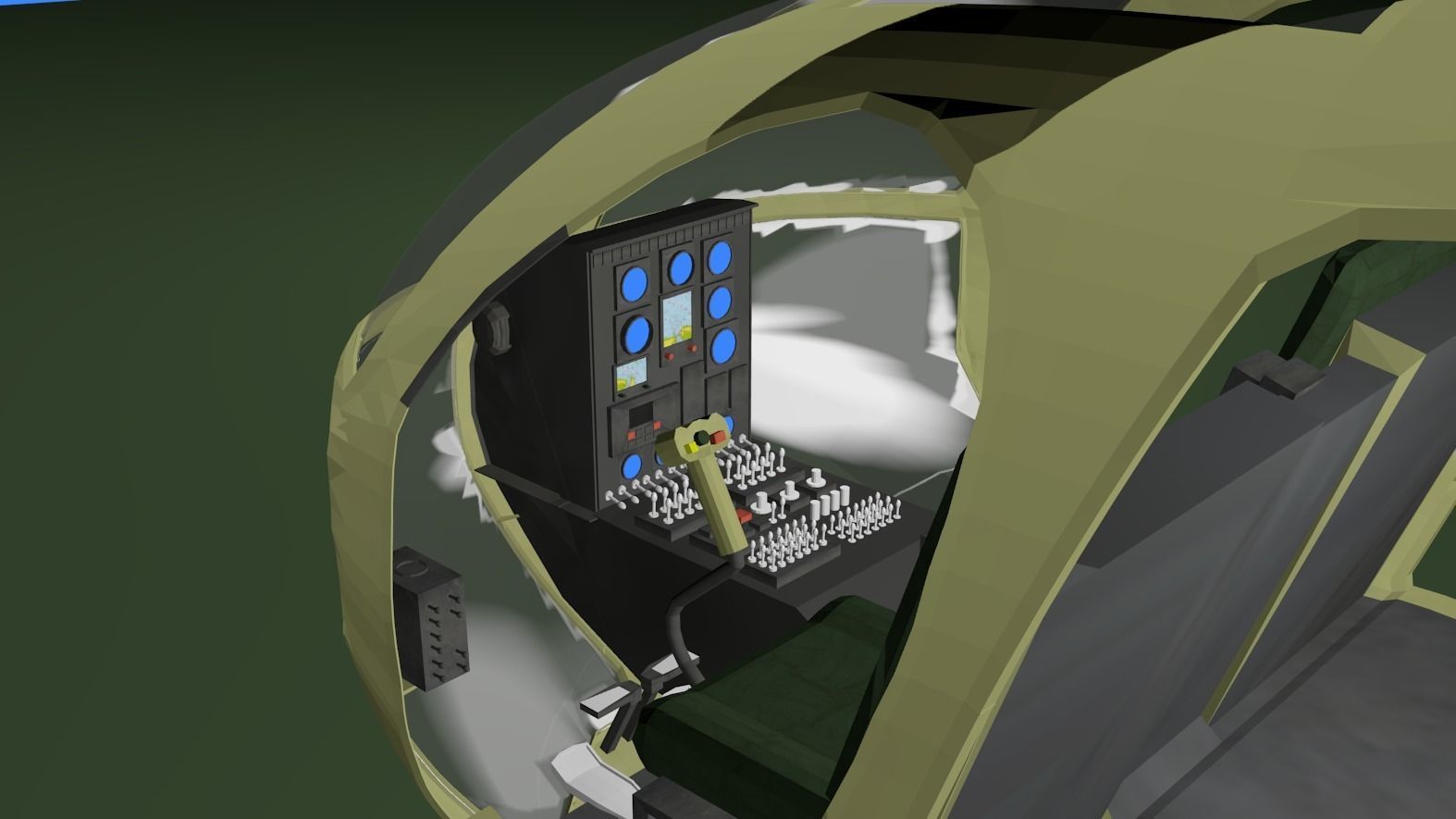 MH-6 military helicopter Low-poly 3D model_14