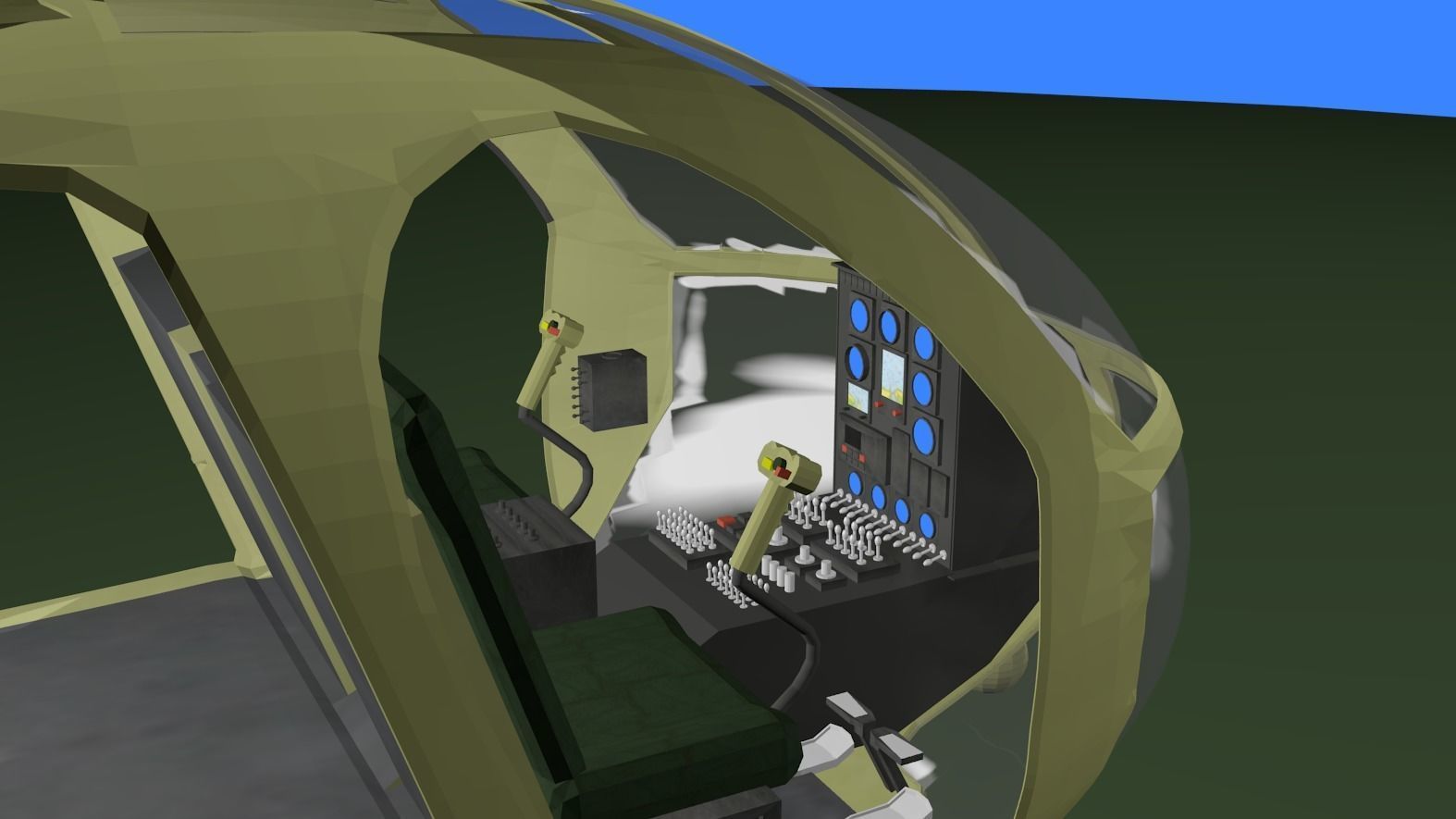 MH-6 military helicopter Low-poly 3D model_16