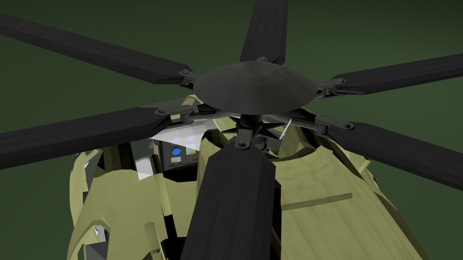 MH-6 military helicopter Low-poly 3D model_23