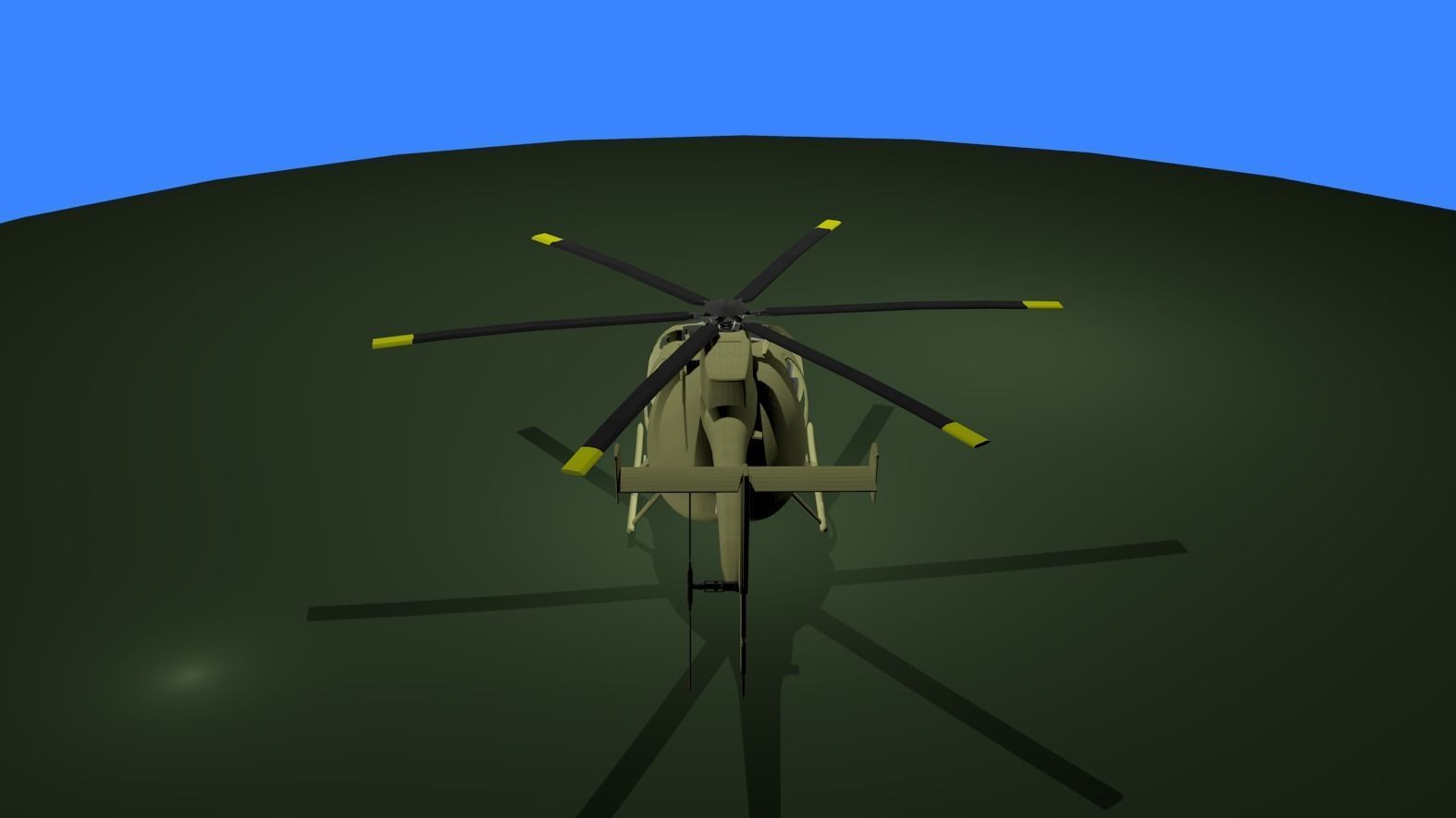 MH-6 military helicopter Low-poly 3D model_20