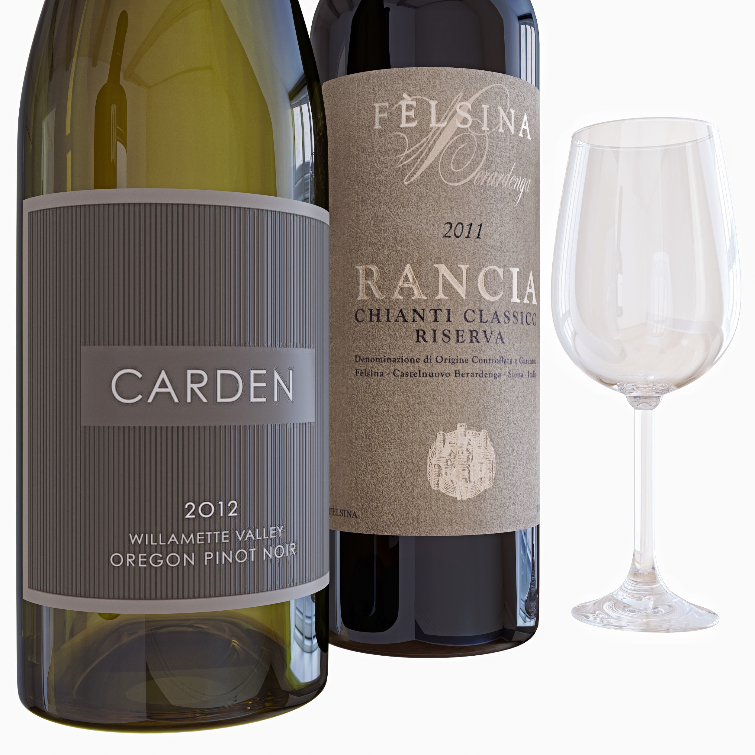 Wine bottle set 7 3D model_3