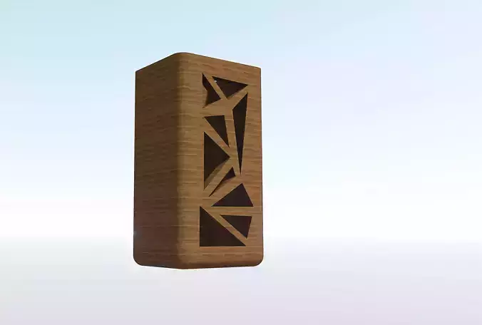 vase 3D model wooden bookcase Free low-poly 3D model