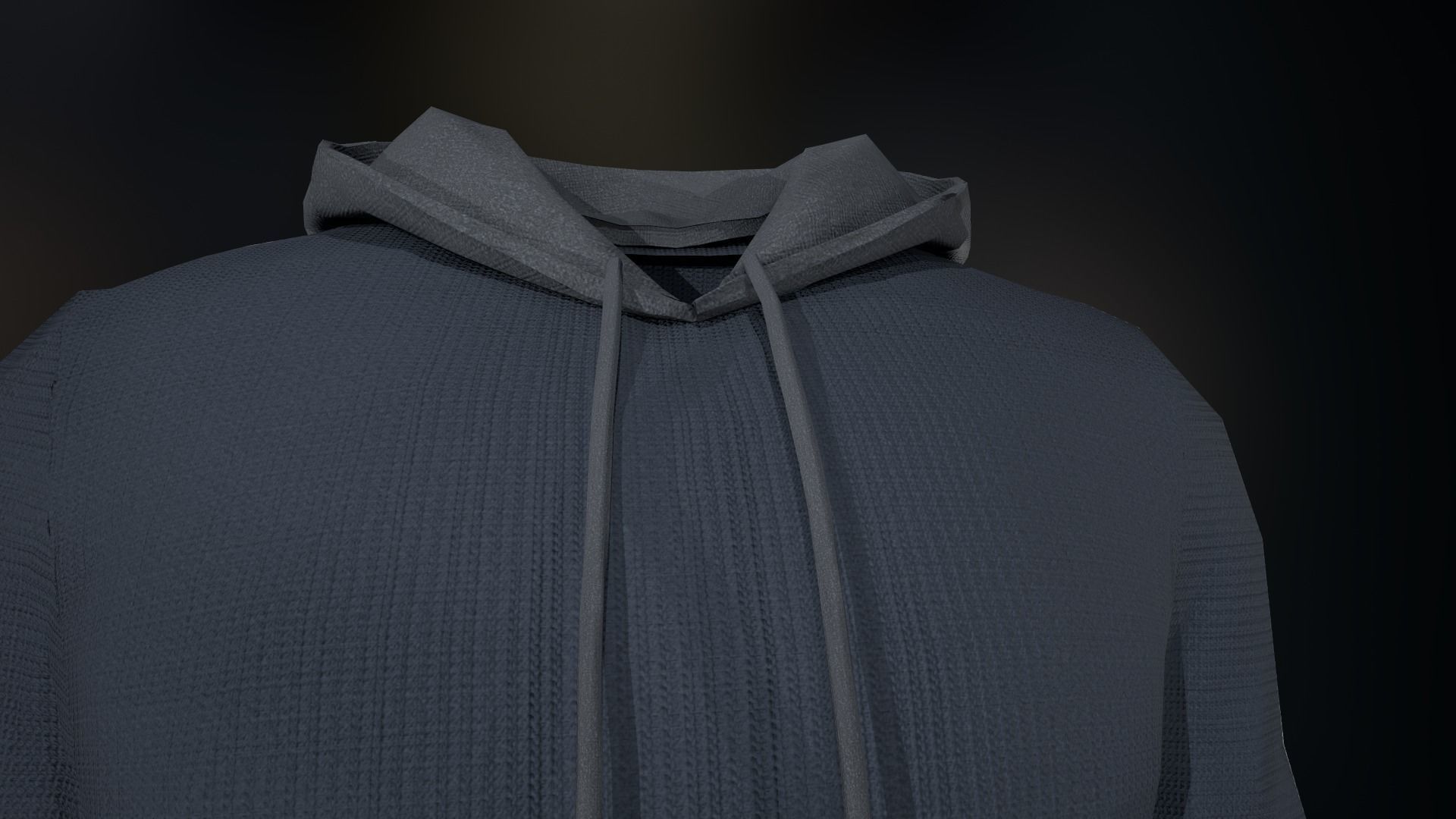 Blue Hoodie Low-poly 3D model_12