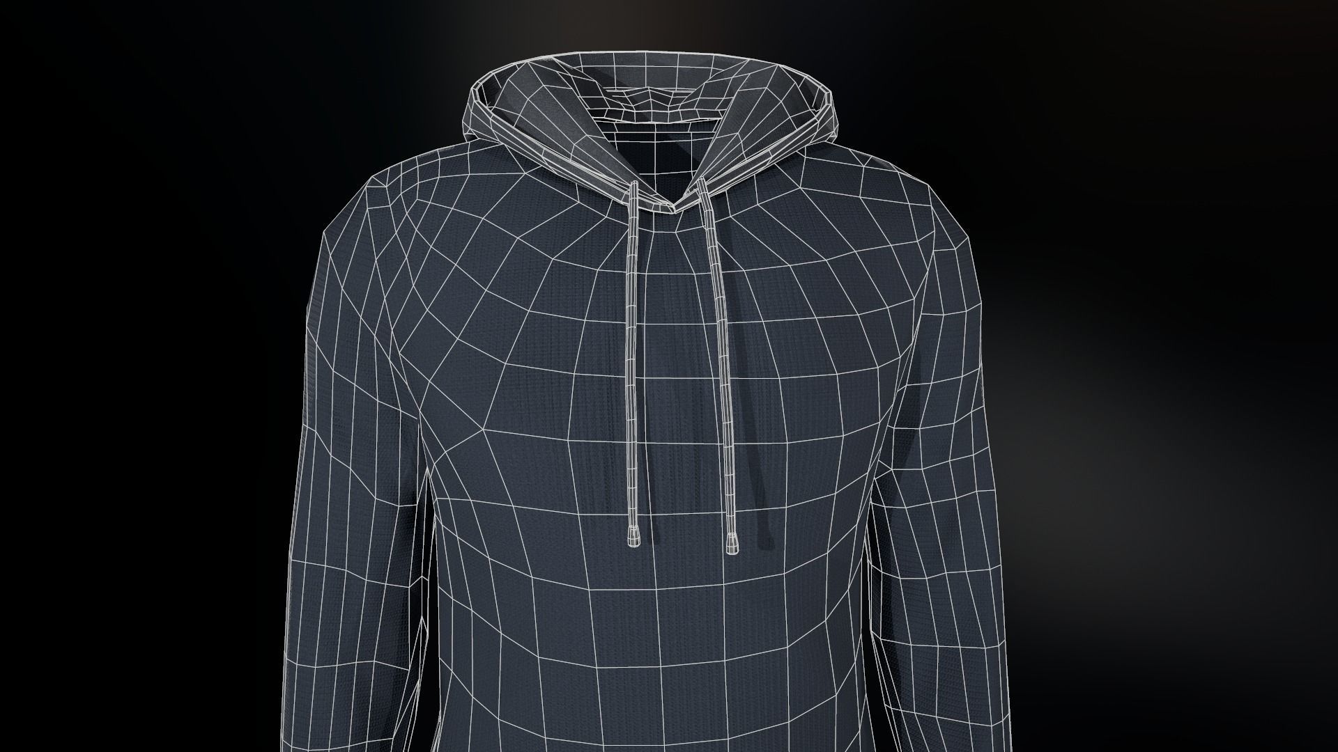Blue Hoodie Low-poly 3D model_20
