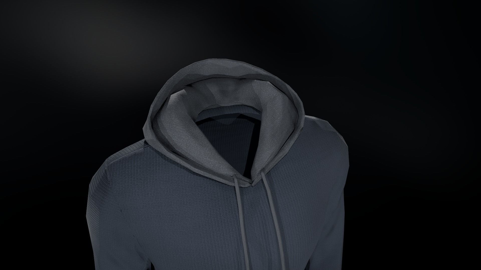 Blue Hoodie Low-poly 3D model_11