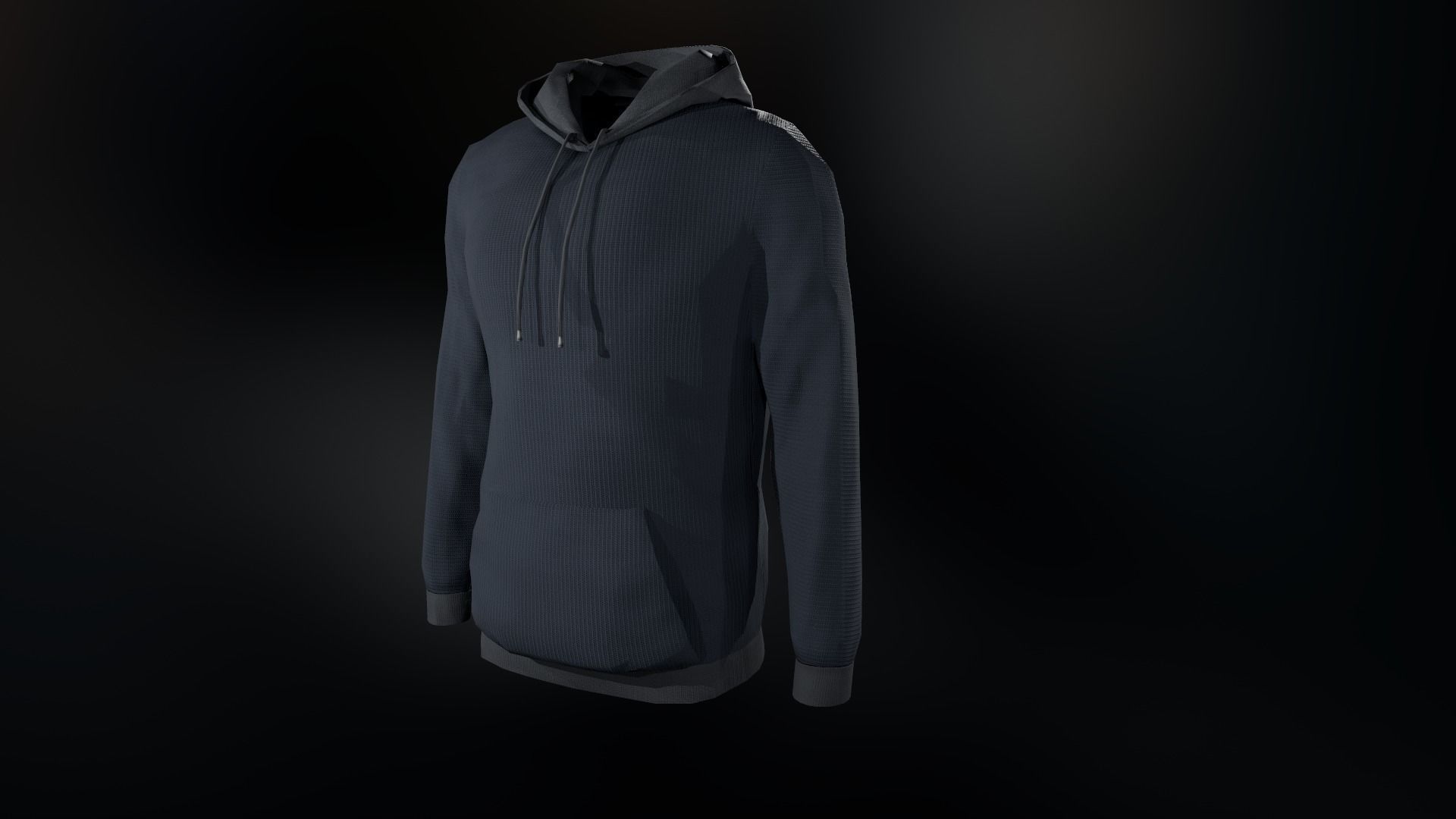 Blue Hoodie Low-poly 3D model_3