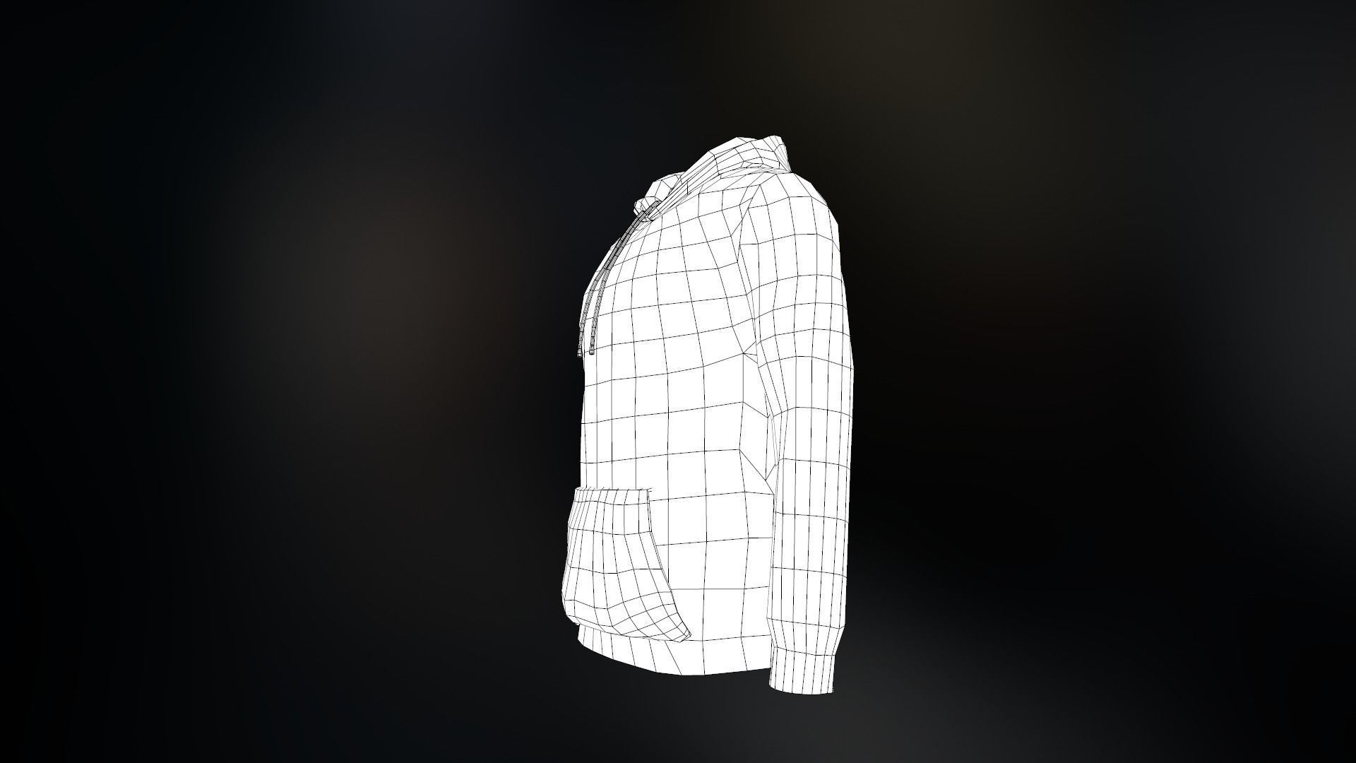 Blue Hoodie Low-poly 3D model_30