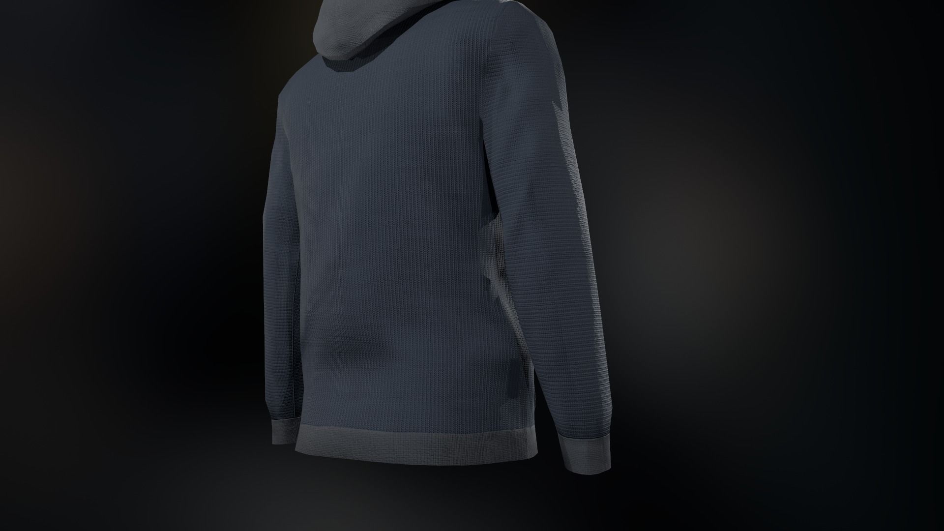 Blue Hoodie Low-poly 3D model_16