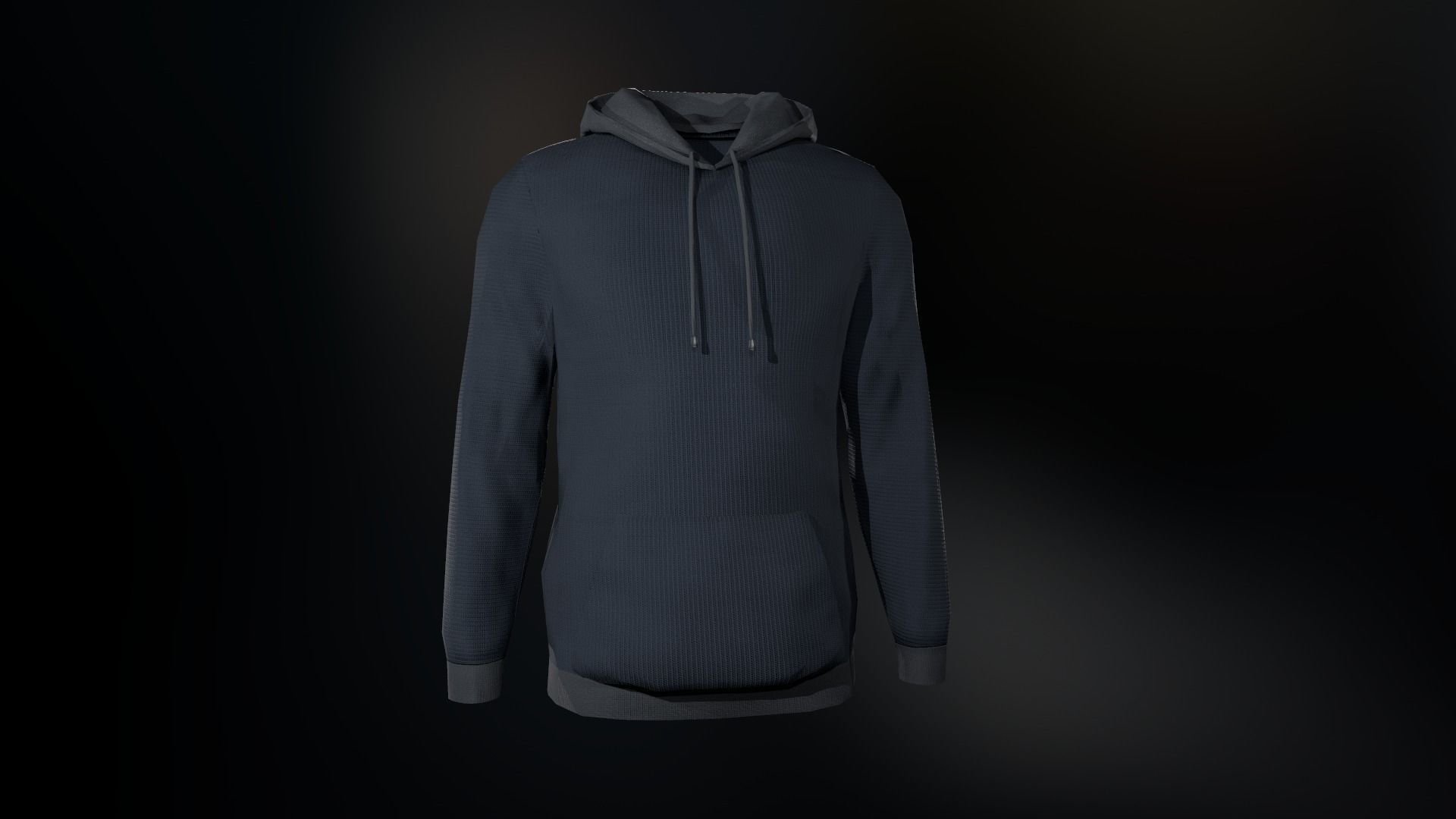 Blue Hoodie Low-poly 3D model_2