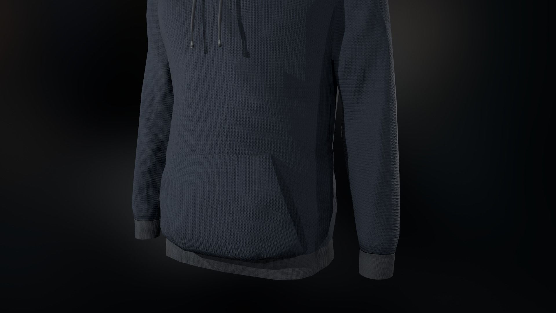 Blue Hoodie Low-poly 3D model_5