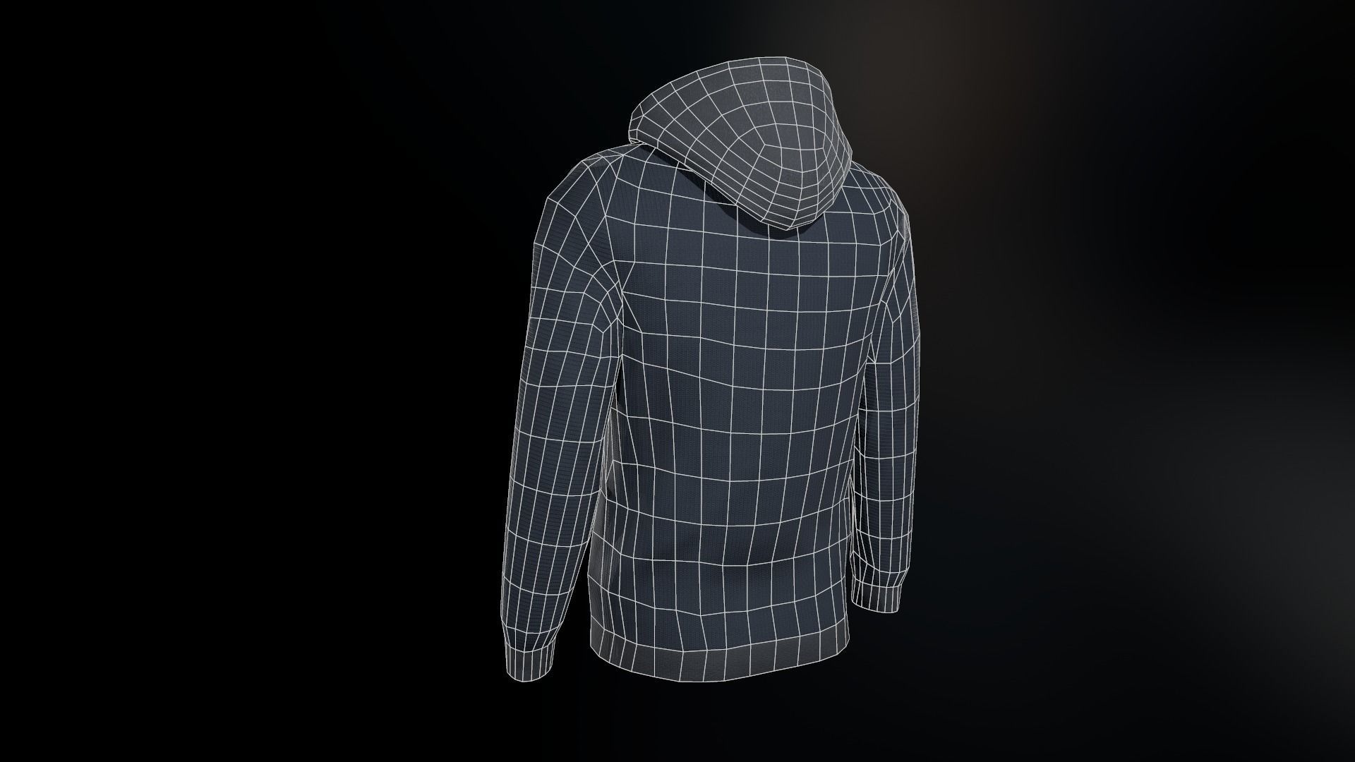 Blue Hoodie Low-poly 3D model_21