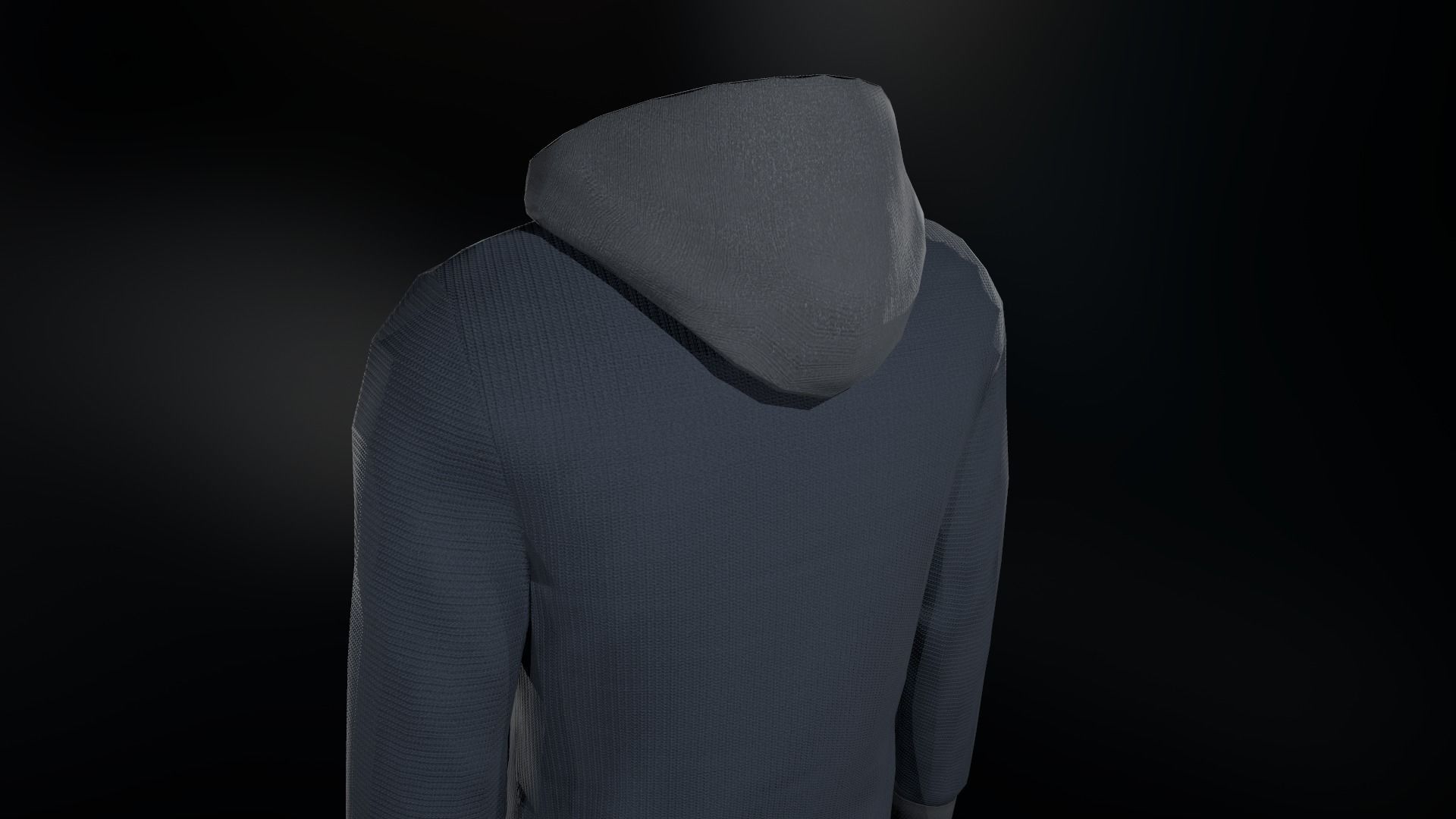 Blue Hoodie Low-poly 3D model_9