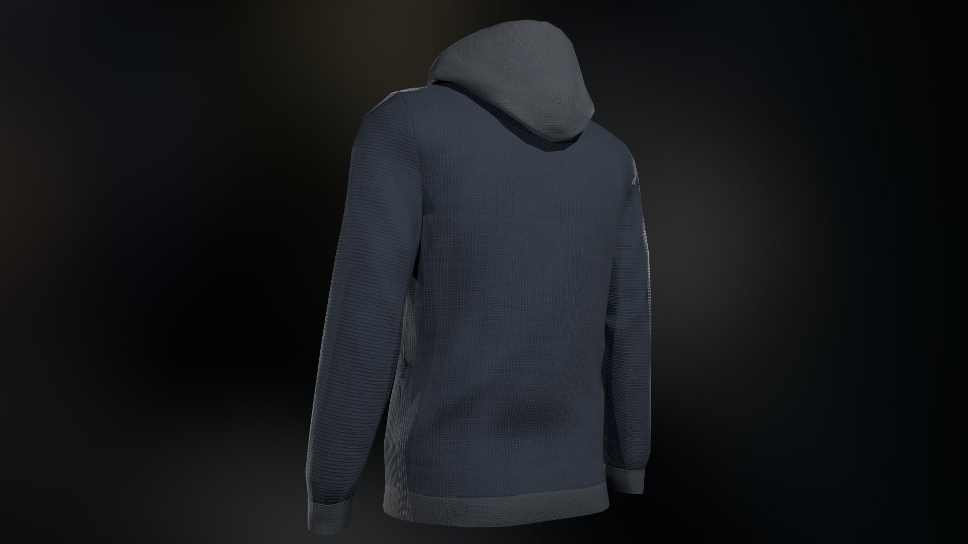 Blue Hoodie Low-poly 3D model_17