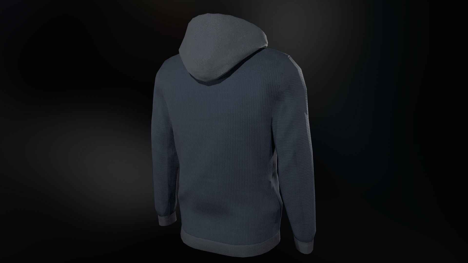 Blue Hoodie Low-poly 3D model_8