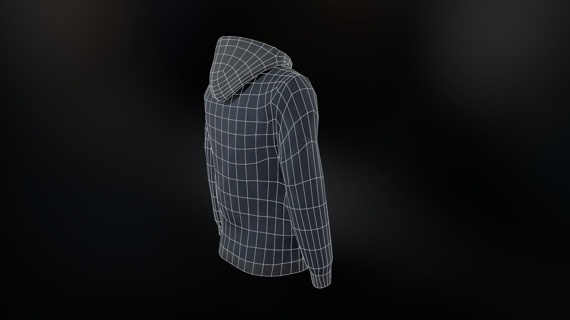 Blue Hoodie Low-poly 3D model_22