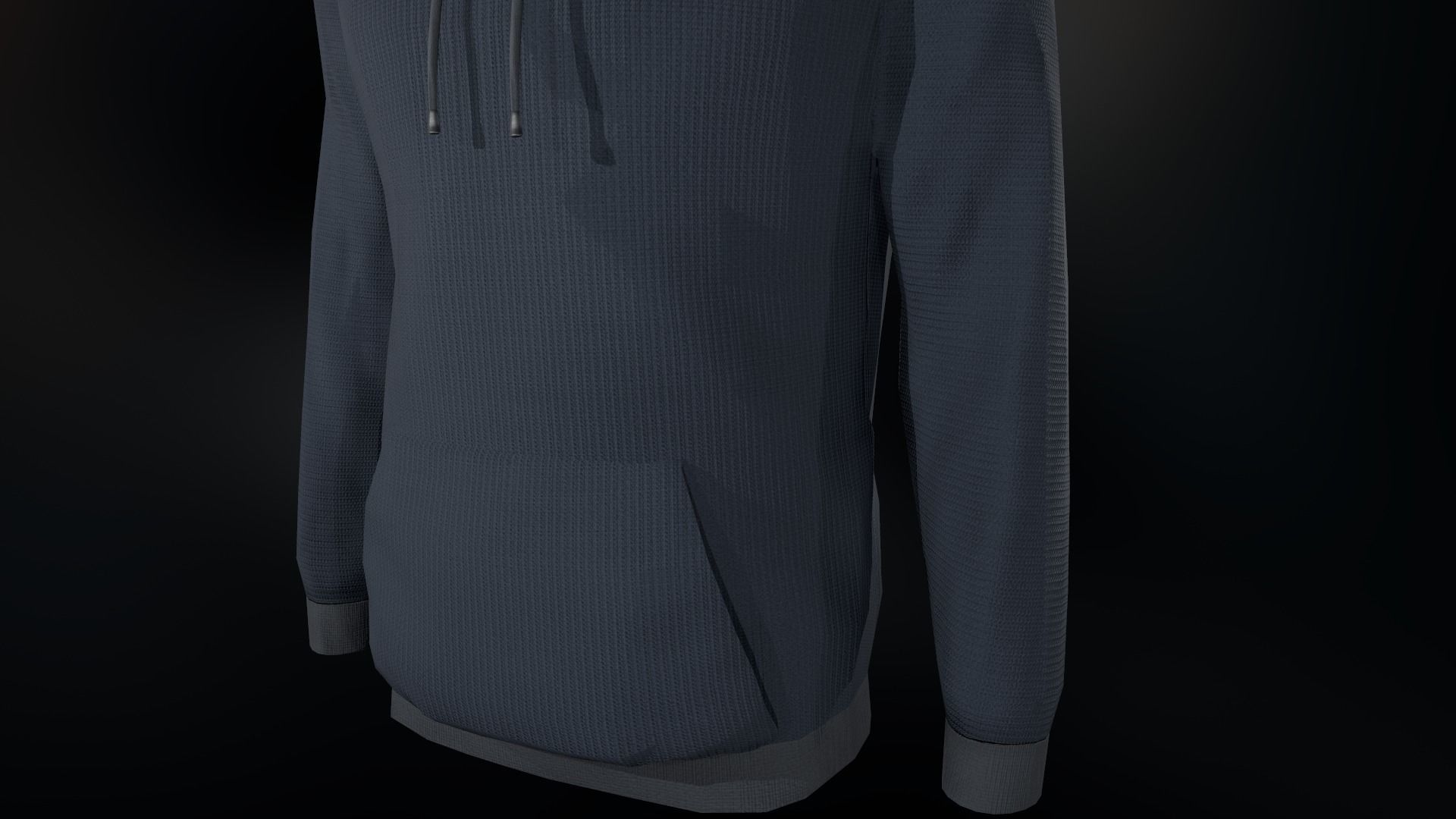 Blue Hoodie Low-poly 3D model_7