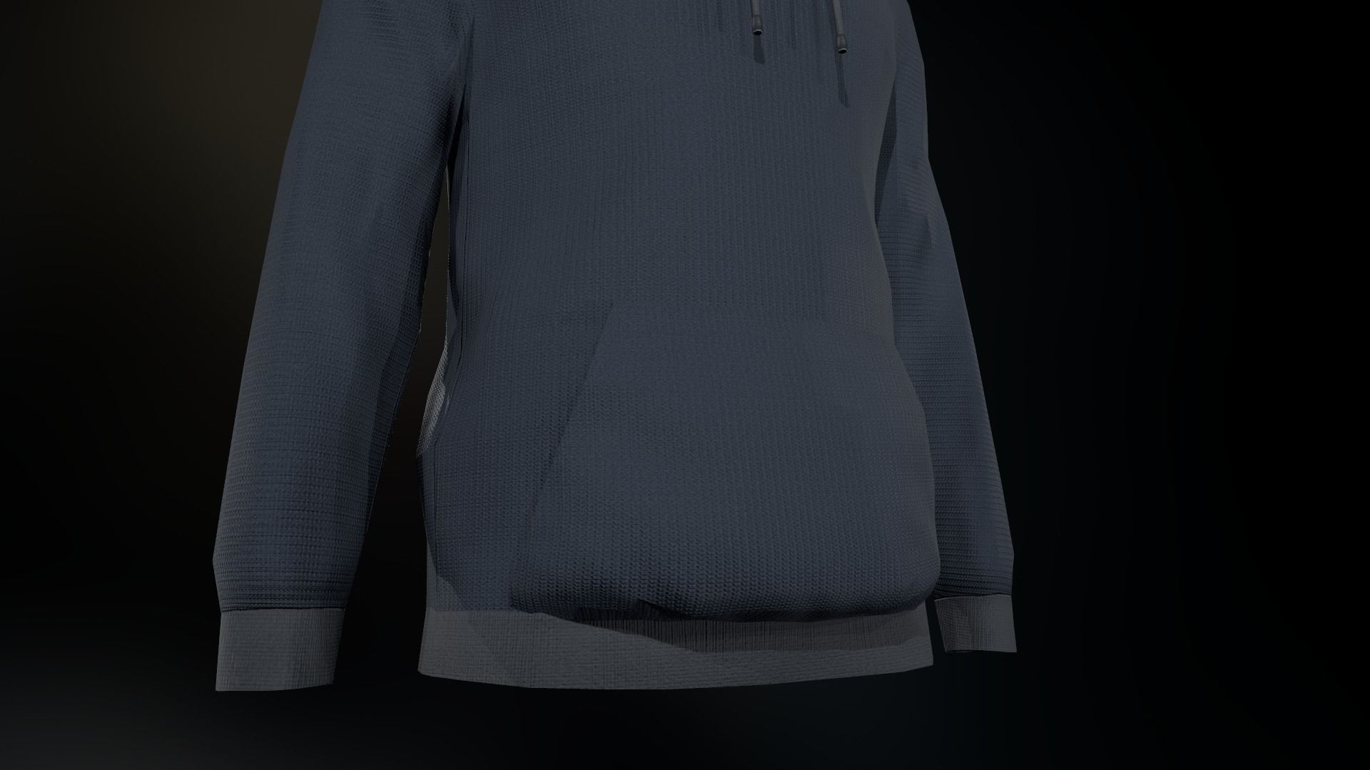 Blue Hoodie Low-poly 3D model_15
