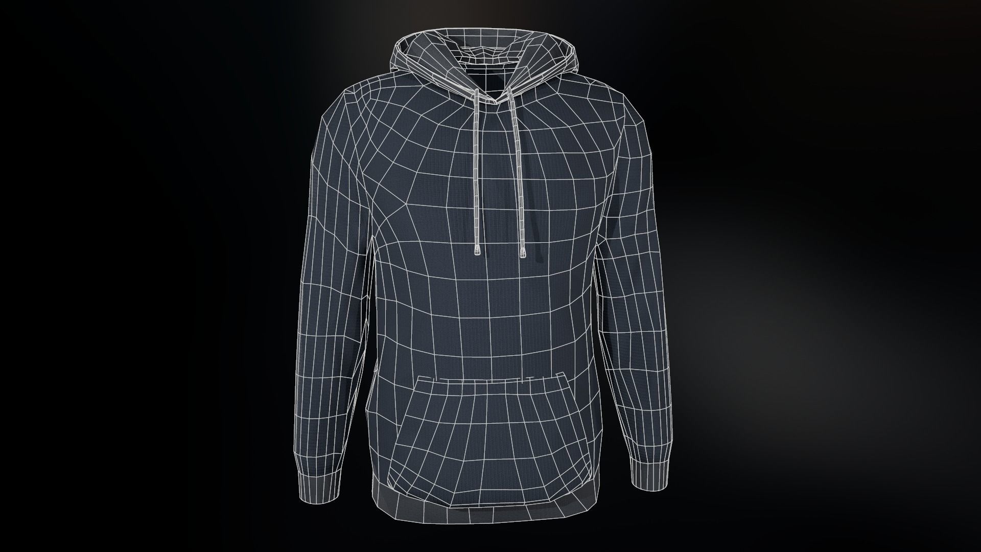 Blue Hoodie Low-poly 3D model_19