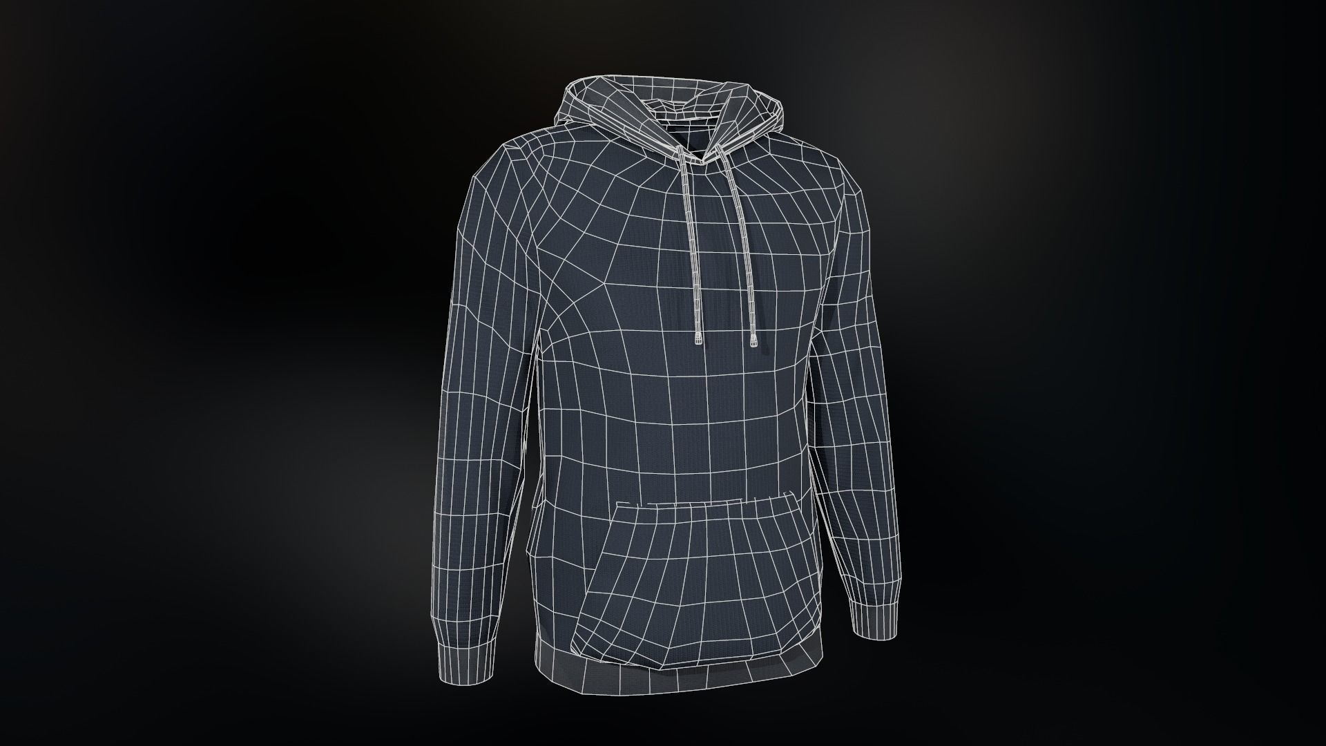 Blue Hoodie Low-poly 3D model_23