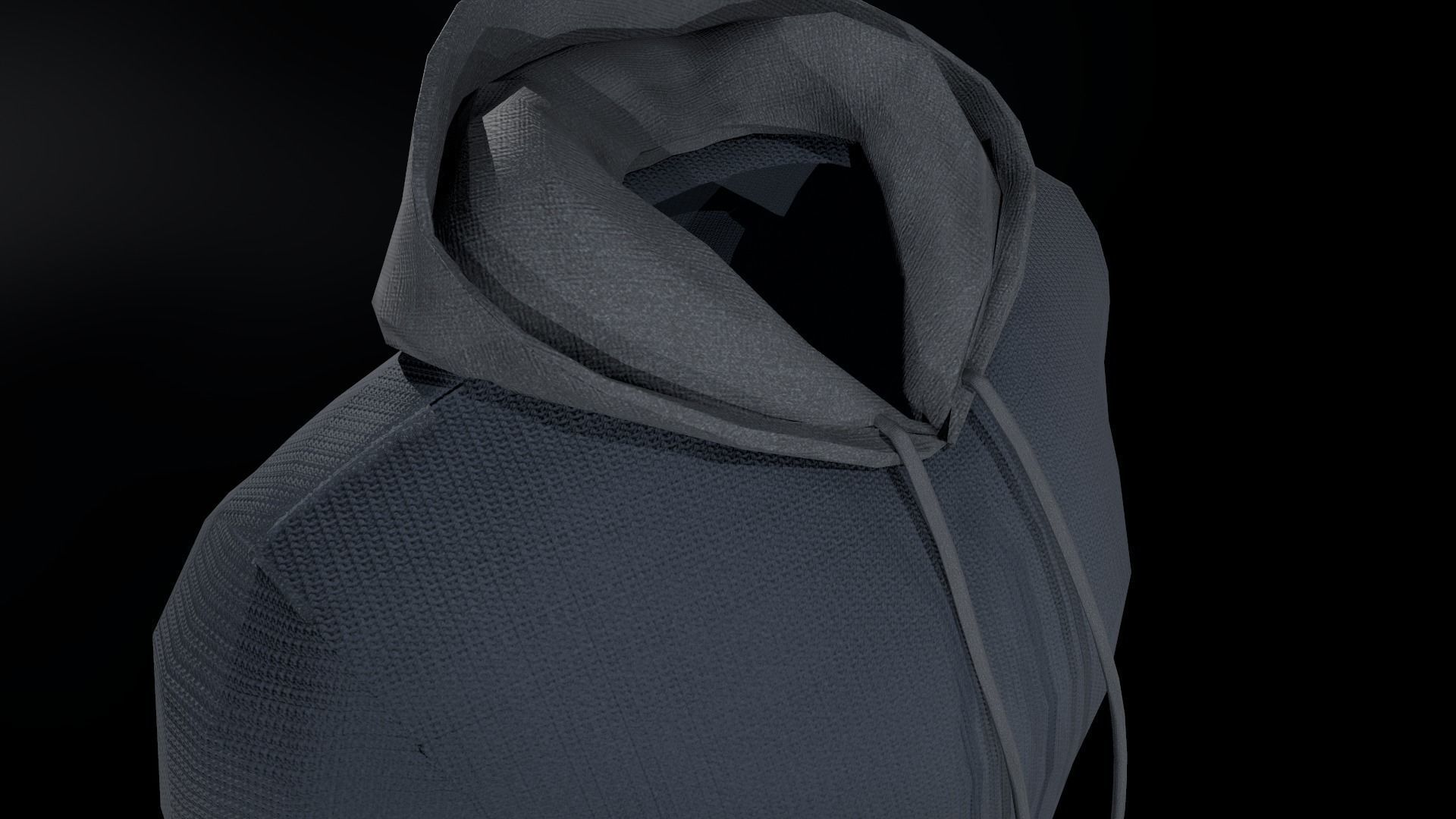Blue Hoodie Low-poly 3D model_13